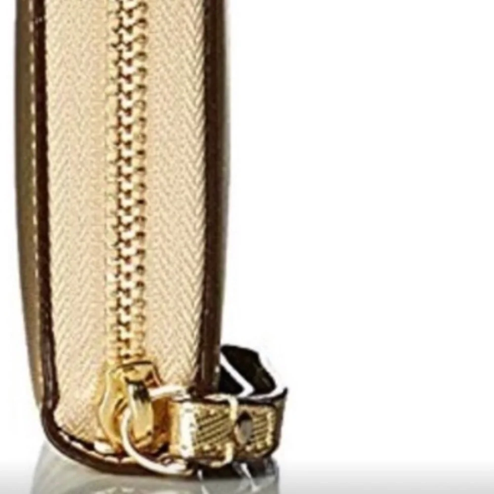 Kate Spade Gold metallic full size zip Wallet with Phone Storage & wrist strap